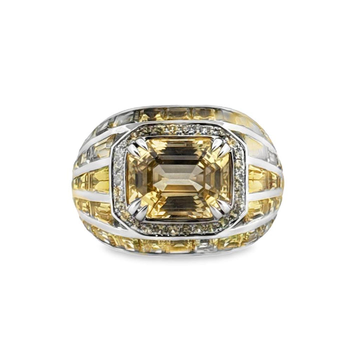 Robert Procop Platinum 12.77 CTW Yellow Sapphire Masterpiece Ring