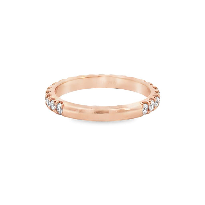0.75 CTW Diamond 18K Rose Gold Wedding Band