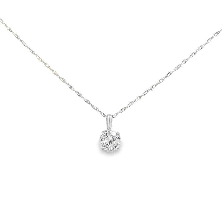 1.18 CT Diamond Solitaire Pendant in 14K White Gold