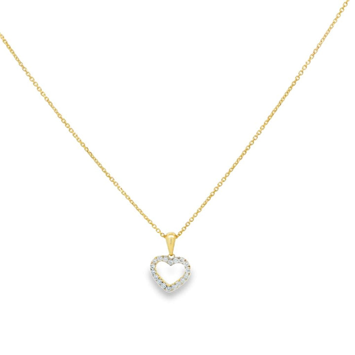 0.22 CTW Diamond 14K Yellow Gold Heart Pendant Necklace