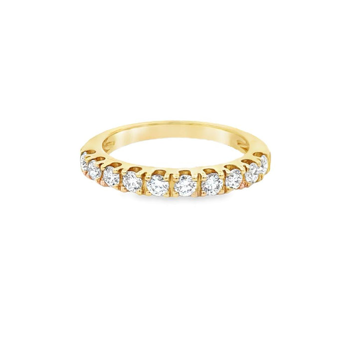 0.49 CTW Diamond 18K Yellow Gold Prong Set Band Ring