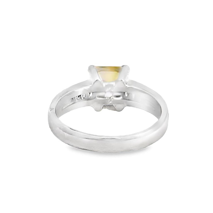 1.68 CT Yellow Sapphire & 0.16 CTW Baguette Diamond Platinum Ring