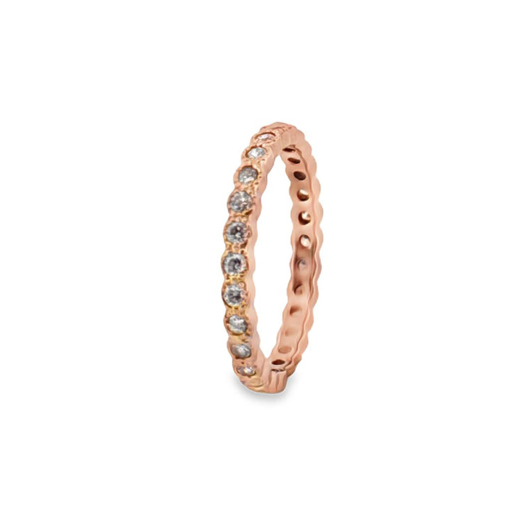 0.65 CTW Diamond 14K Rose Gold Eternity Band Ring – Size 7.25