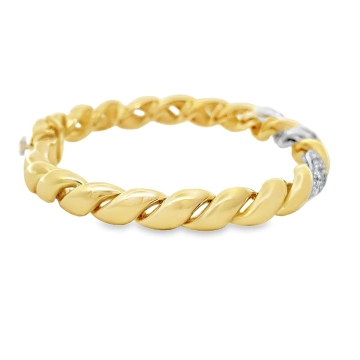 Sal Praschnik 0.88 CTW Diamond 18K Yellow Gold Curved Link Bracelet