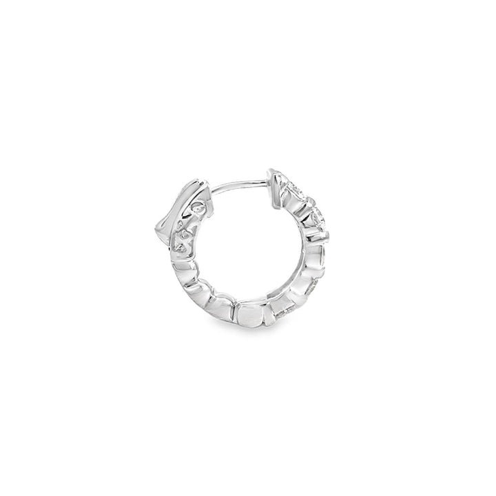 1.60 CTW Diamond 14K White Gold Hoop Earrings