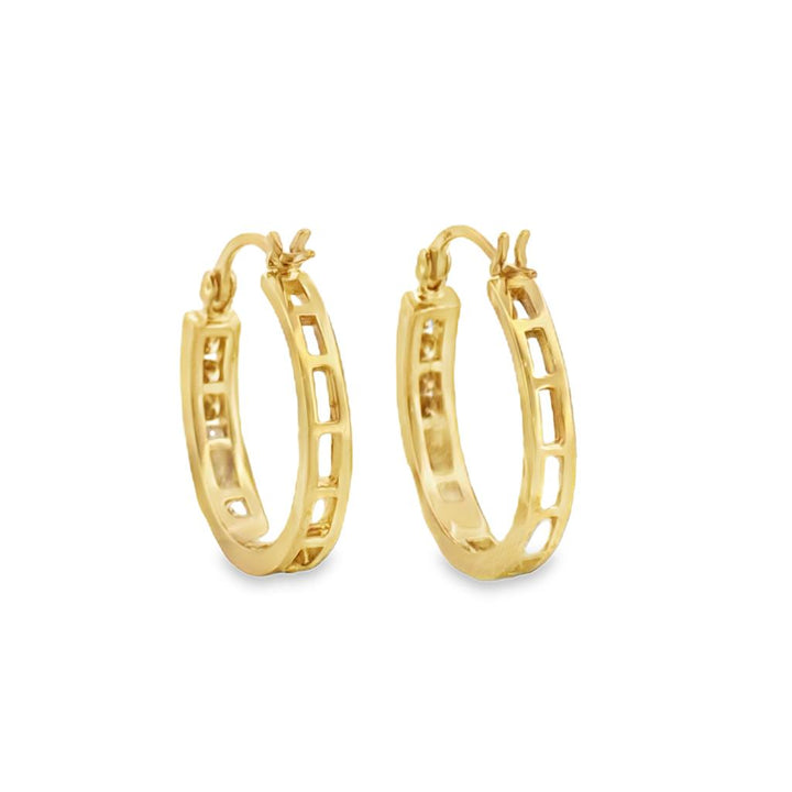 0.28 CTW Diamond 10K Yellow Gold Hoop Earrings