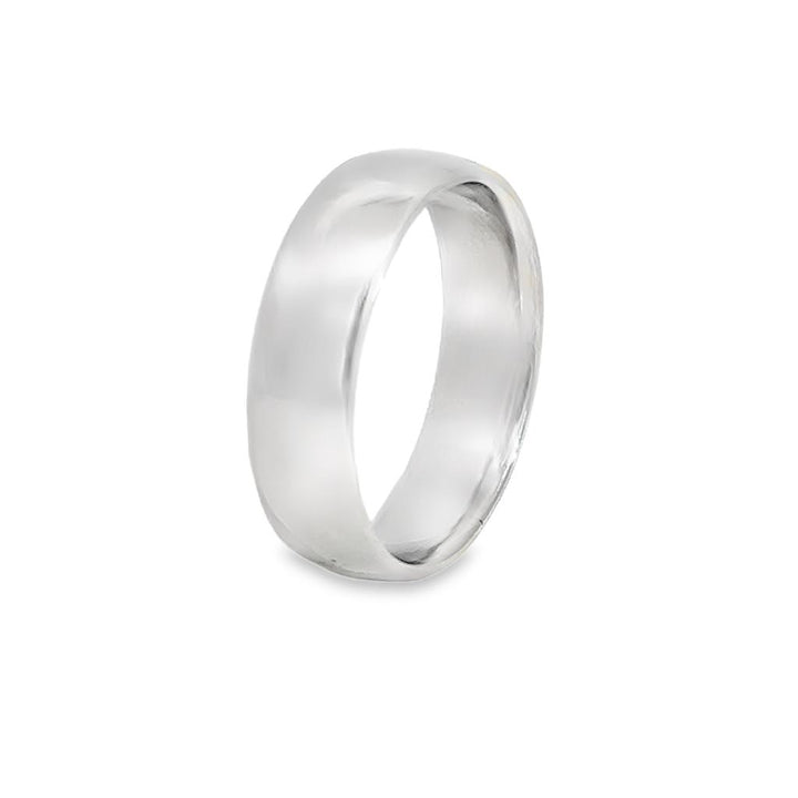 14K White Gold Men's Wedding Band – 5mm, Size 8