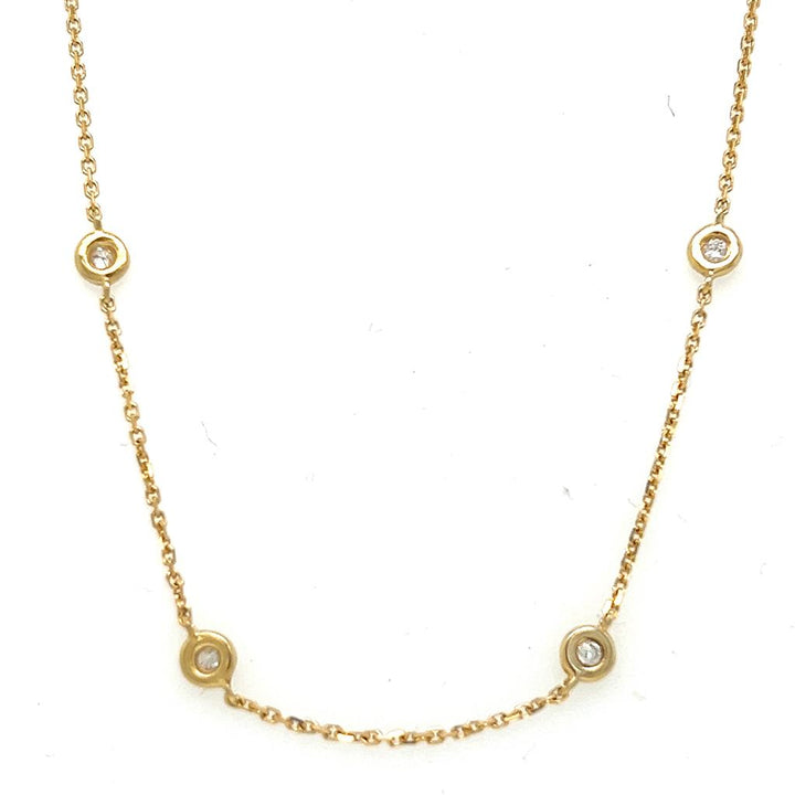 0.75 CTW Diamond 14K Yellow Gold Diamond by the Inch Necklace