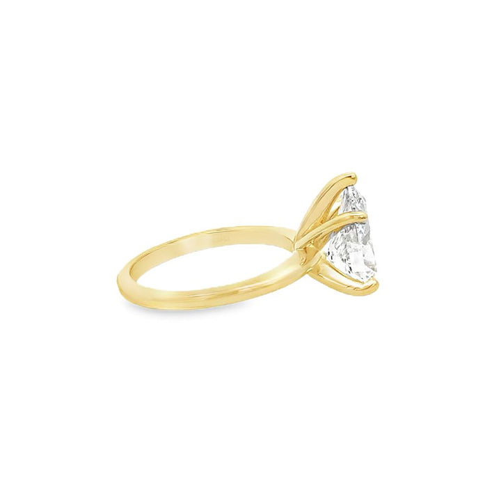 2.91 CT Lab Grown Diamond Pear Engagement Ring in 14K Yellow Gold