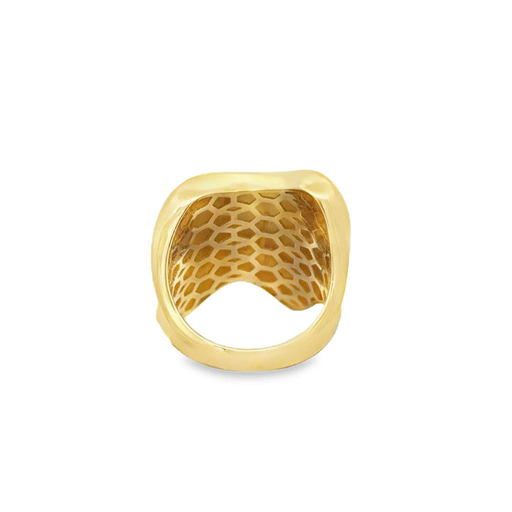 14K Yellow Gold Sculptural Statement Design Ring