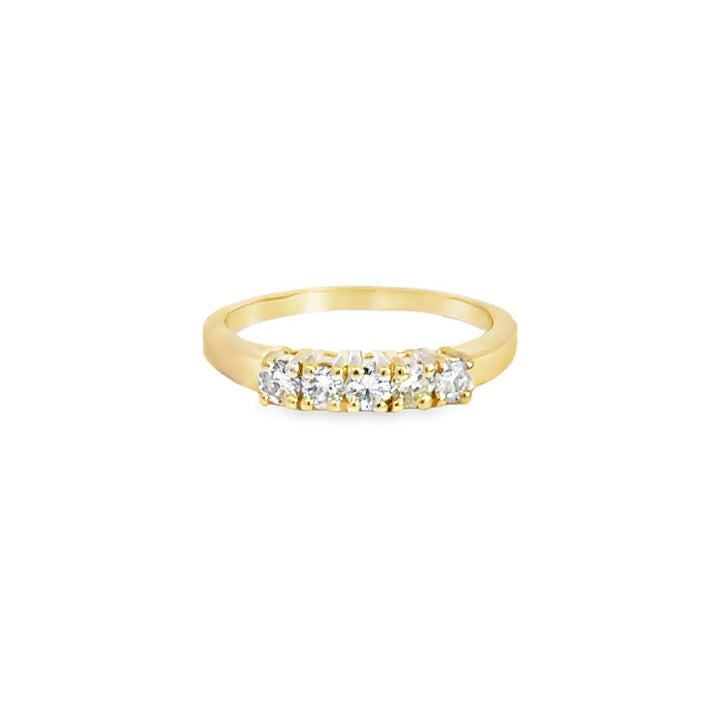 0.30 CTW Diamond 14K Yellow Gold 5-Stone Band Ring