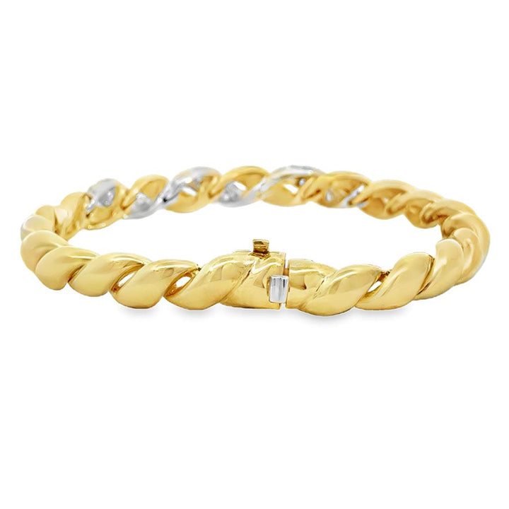 Sal Praschnik 0.88 CTW Diamond 18K Yellow Gold Curved Link Bracelet