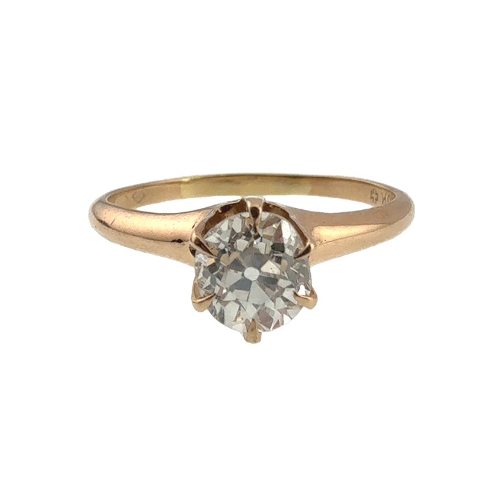 0.79 CT Edwardian Old Mine Cut Diamond Engagement Ring