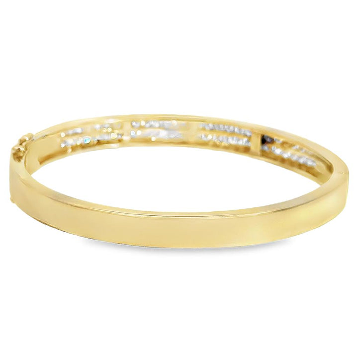 1.00 CTW Diamond 14K Yellow Gold Bangle Bracelet – 6mm Wide
