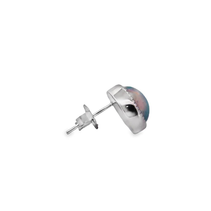 2.70 CTW Ethiopian Opal 14K White Gold Oval Stud Earrings – 9 x 7mm