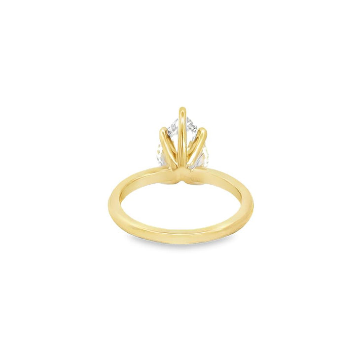 2.91 CT Lab Grown Diamond Pear Engagement Ring in 14K Yellow Gold