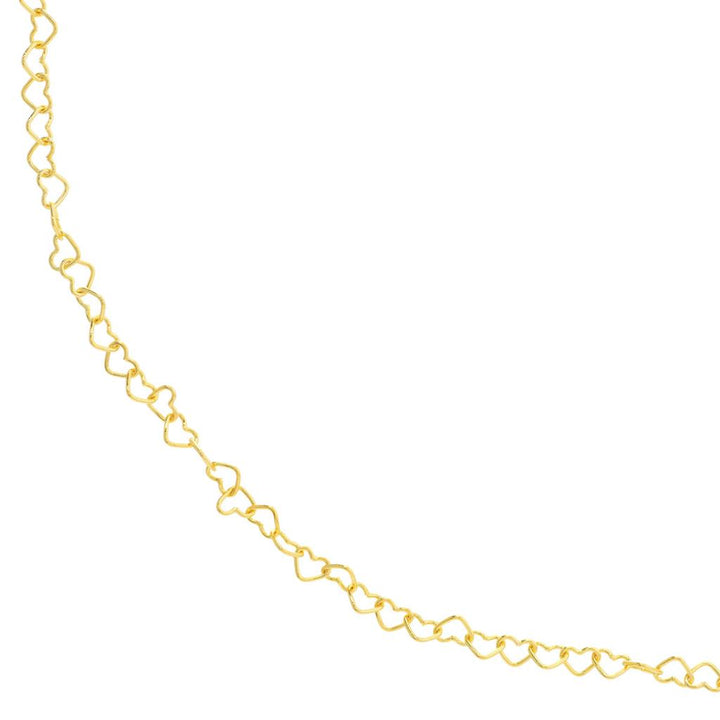 14K Yellow Gold 3.50mm Twist Heart Chain Necklace