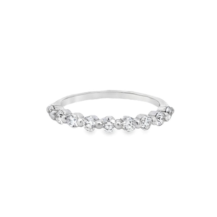0.56 CTW Diamond Shared Prong Wedding Band – 18K White Gold