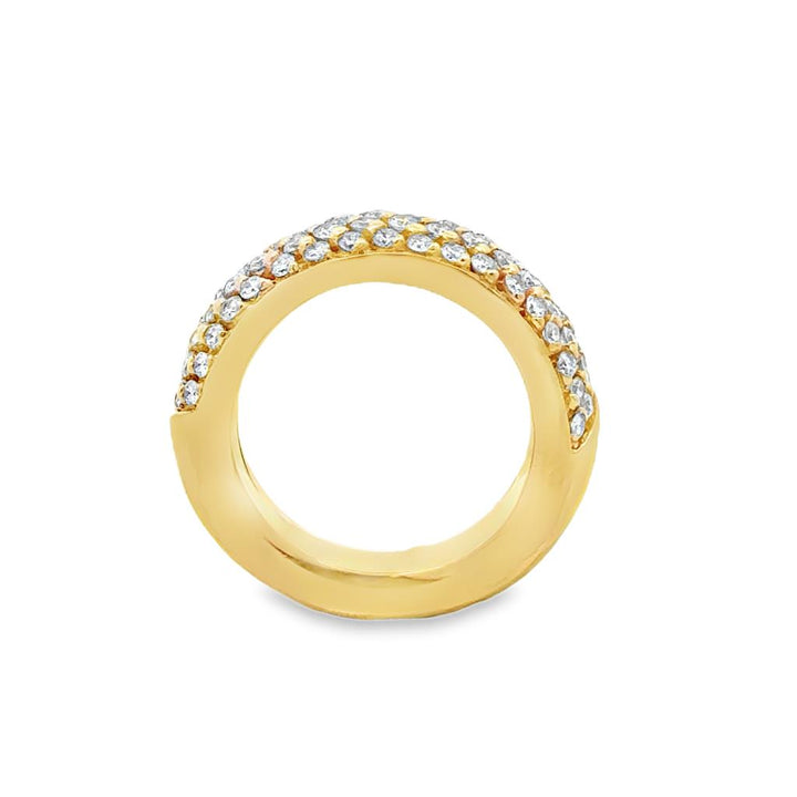 1.25 CTW Diamond 18K Yellow Gold Wide Pave Band Ring
