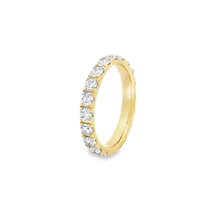 1.59 CTW Diamond 18K Yellow Gold Prong Set Eternity Band Ring