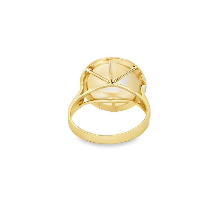 Pre-Owned Mother of Pearl 14K Yellow Gold Bezel Set Ring
