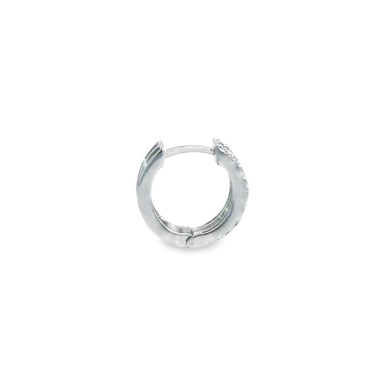 0.40 CTW Round and Baguette Diamond Huggie Earrings