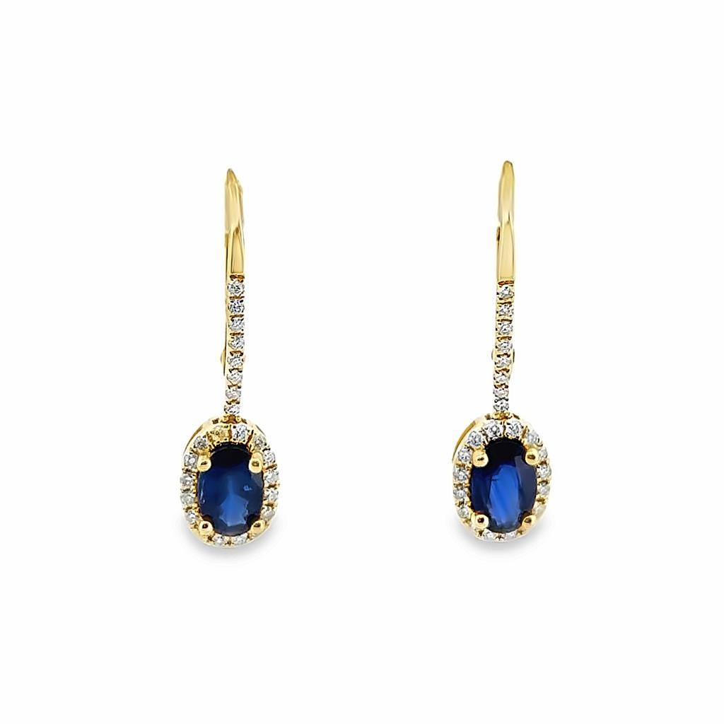 Blue sapphire leverback earrings deals