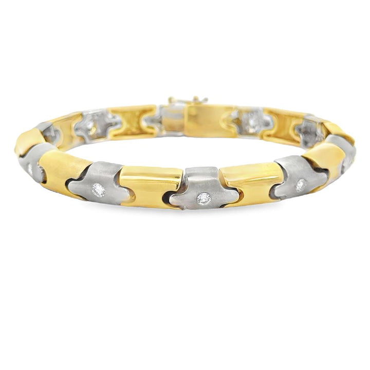 Sal Praschnik 0.70 CTW Diamond 14K Two-Tone Gold Designer Bracelet