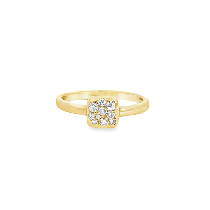 0.22 CTW Diamond Bezel Set Cluster Ring in 14K Yellow Gold