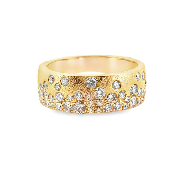 0.82 CT Diamond Wide Band, 14K Yellow Gold