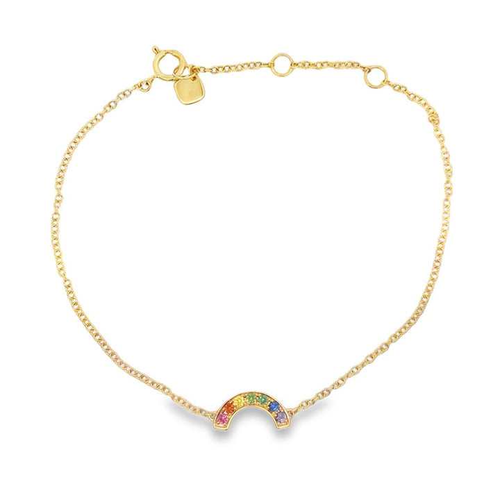 0.15 CTW Rainbow Sapphire 14K Yellow Gold Chain Bracelet