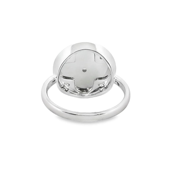 Doves 0.12 CTW Diamond 18K White Gold Clover Ring