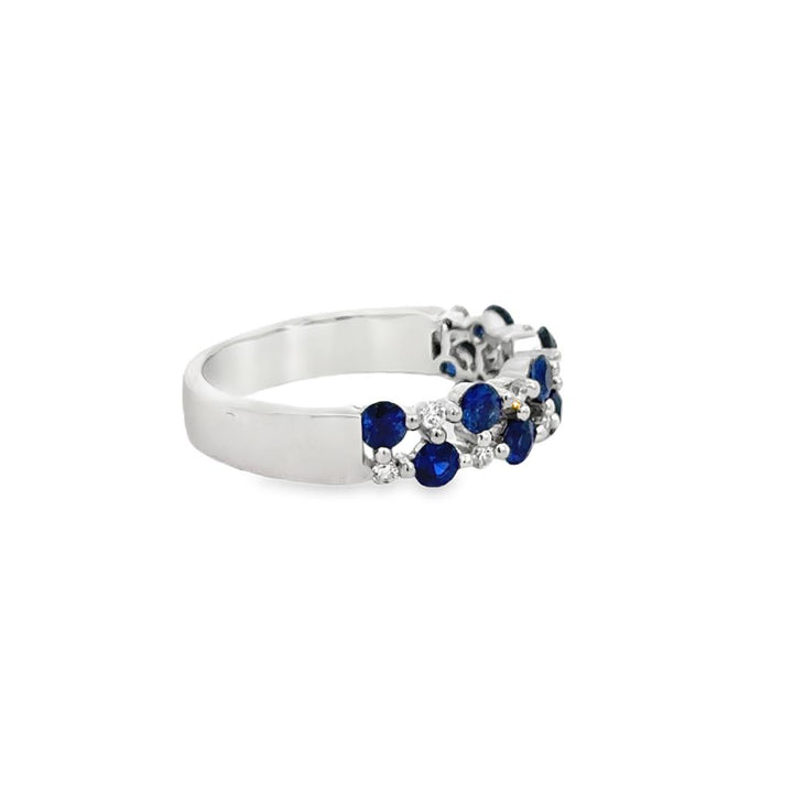 0.15 CTW Diamond & Sapphire Ring in 14K White Gold