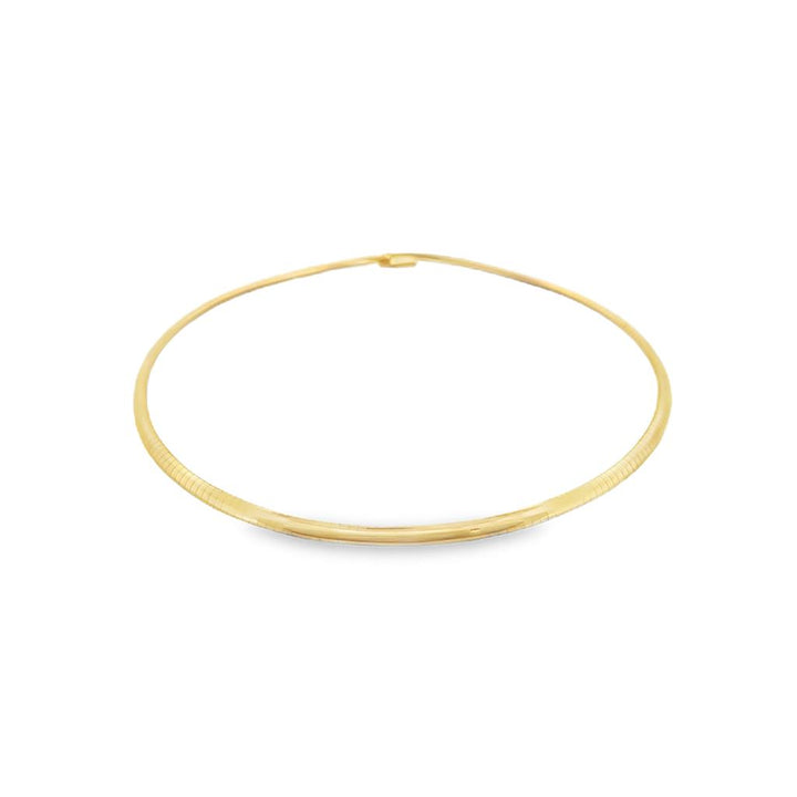 14K Yellow Gold 4mm Wide Omega Necklace