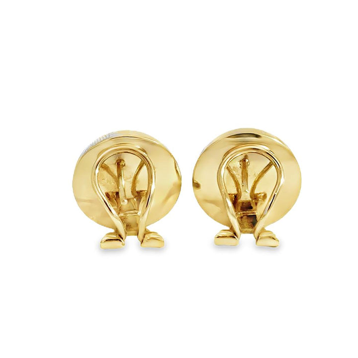 14K Yellow Gold 16mm Dome Earrings – Post with Leverback