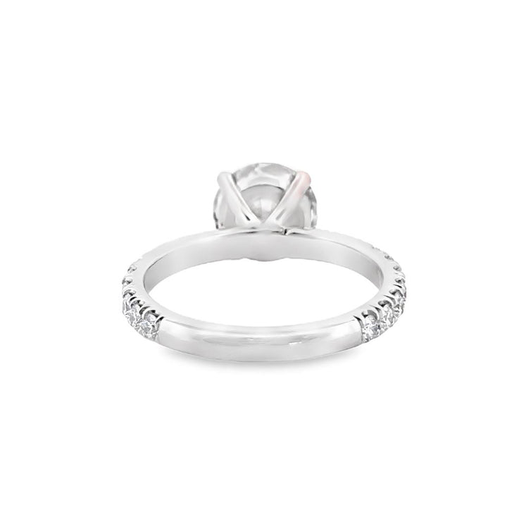 2.05 CT Round Diamond 18K White Gold Engagement Ring, VS1 G