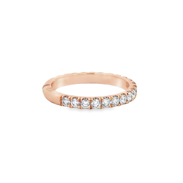 0.75 CTW Diamond 18K Rose Gold Wedding Band