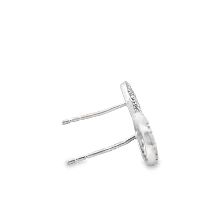 0.44 CTW Pavé Diamond Oval Stud Earrings in 14K White Gold
