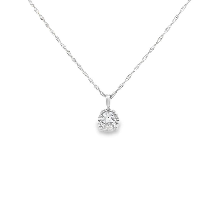 1.18 CT Diamond Solitaire Pendant in 14K White Gold