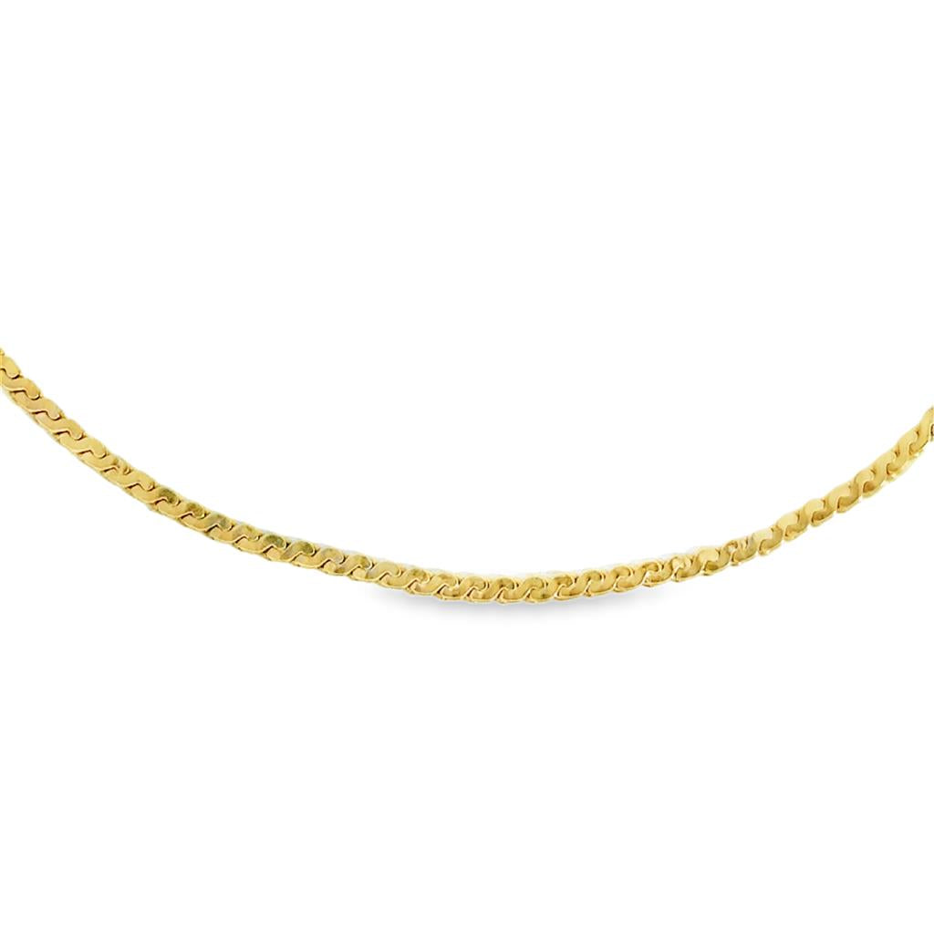 14K Yellow Gold 1.3MM Flat Curb Chain Bracelet – 7.5"