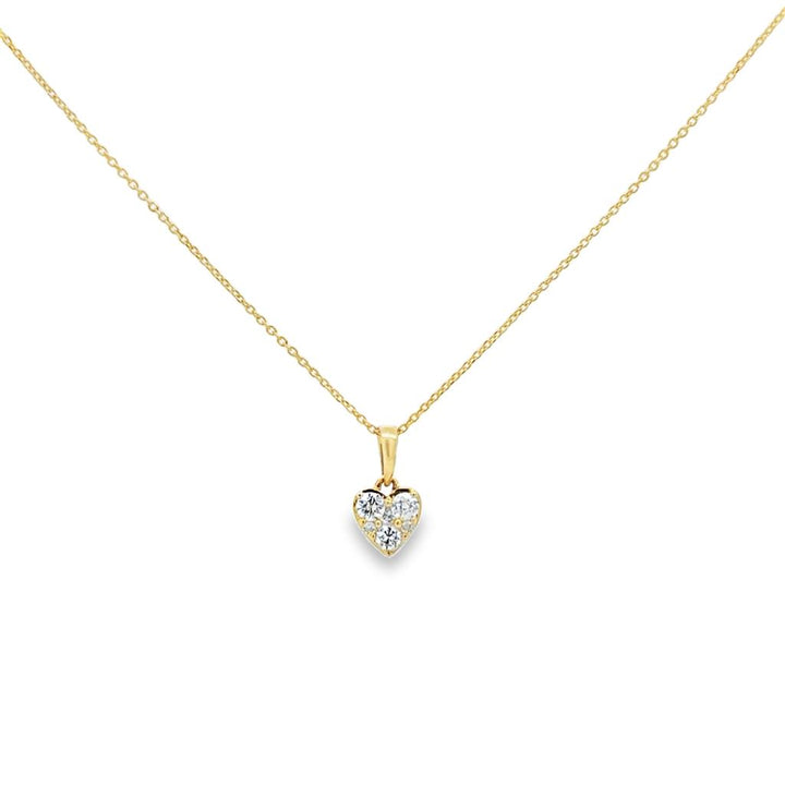0.20 CTW Diamond 14K Yellow Gold Mini Heart Pendant Necklace