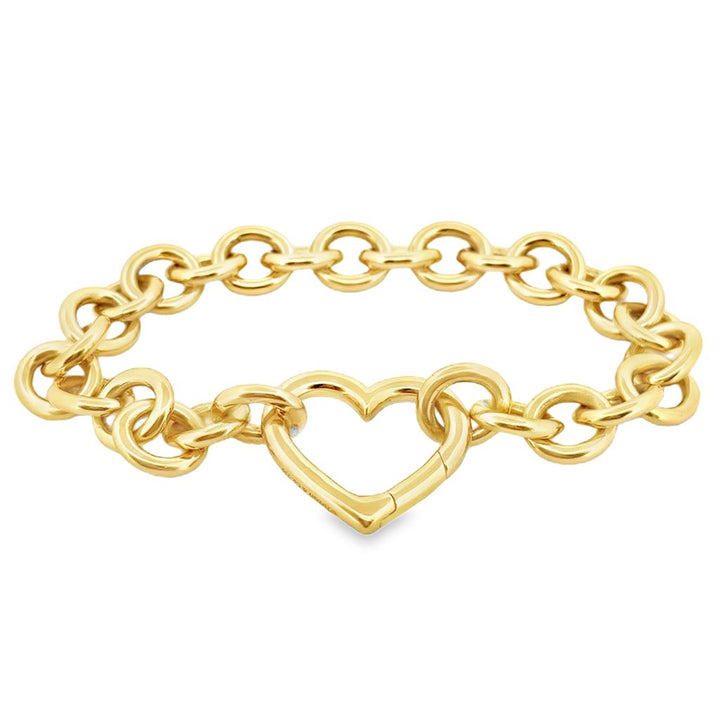 Tiffany & Co. 18K Yellow Gold Open Heart Charm Bracelet