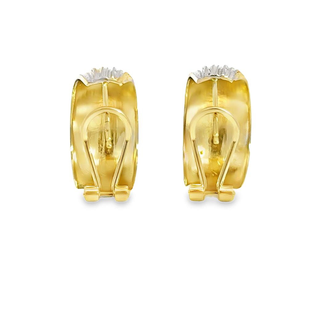14K Yellow Gold Textured Hoop Earrings with Leverbacks – 20mm