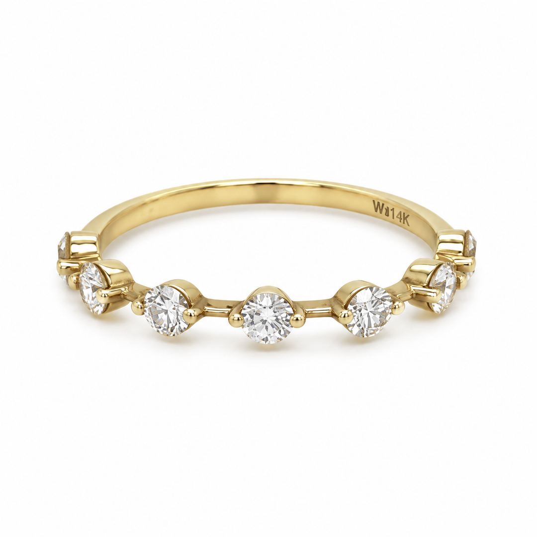 0.50 CTW Round Diamond 14K Yellow Gold Band
