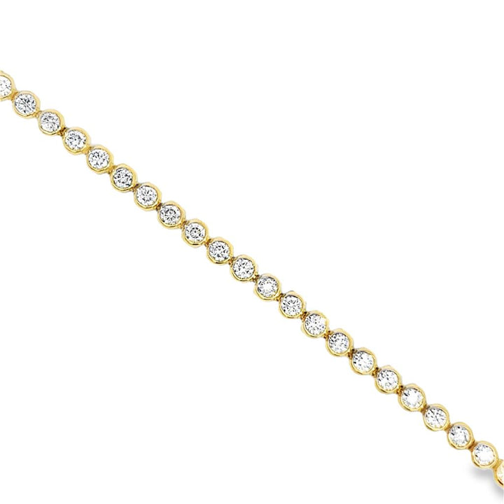 3.23 CTW Diamond 14K Yellow Gold Bezel Set Tennis Bracelet