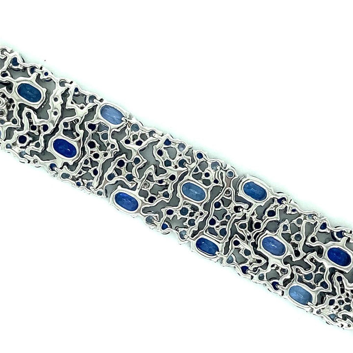 Robert Procop 26.66 CTW Blue Sapphire and Diamond 18K White Gold Bracelet