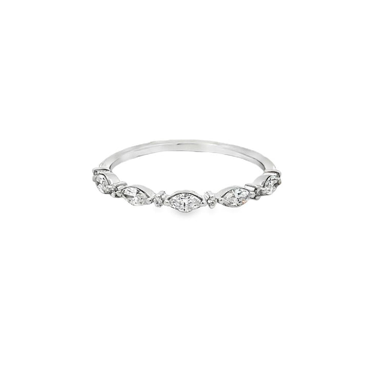 0.41 CTW Diamond 14K White Gold Marquise & Round Diamond Ring