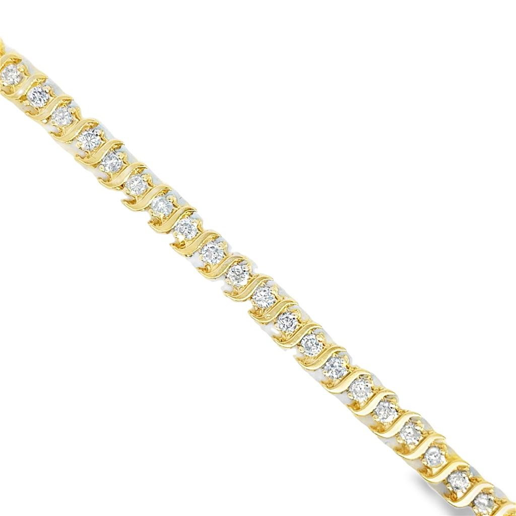 2.50 CTW Diamond 14K Yellow Gold Tennis Bracelet