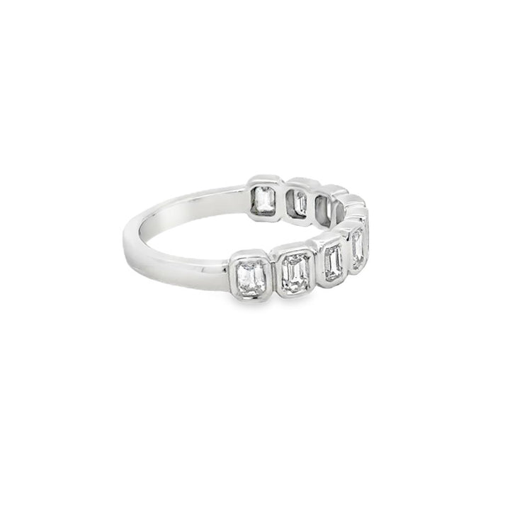 1.00 CTW Emerald Cut Diamond 14K White Gold Band