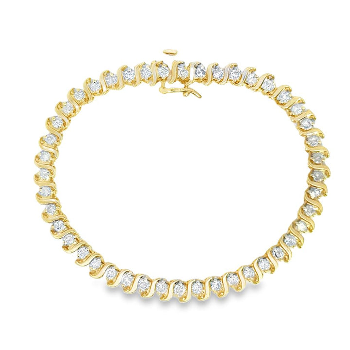 2.60 CTW Diamond 14K Yellow Gold Tennis Bracelet